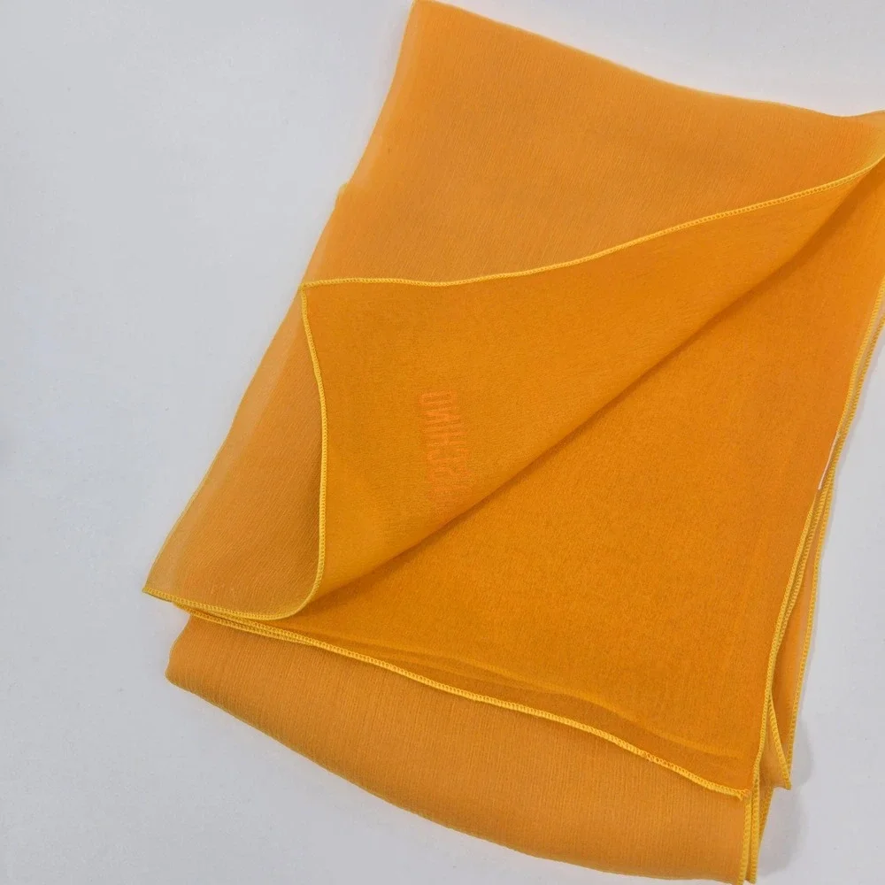 Vintage Moschino Mustard Yellow Silk Chiffon Square Scarf Lightweight Wrap